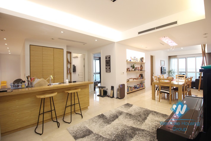 A three-bedroom apartment with full fancy furniture for rent in Ciputra, Tay Ho, Hanoi